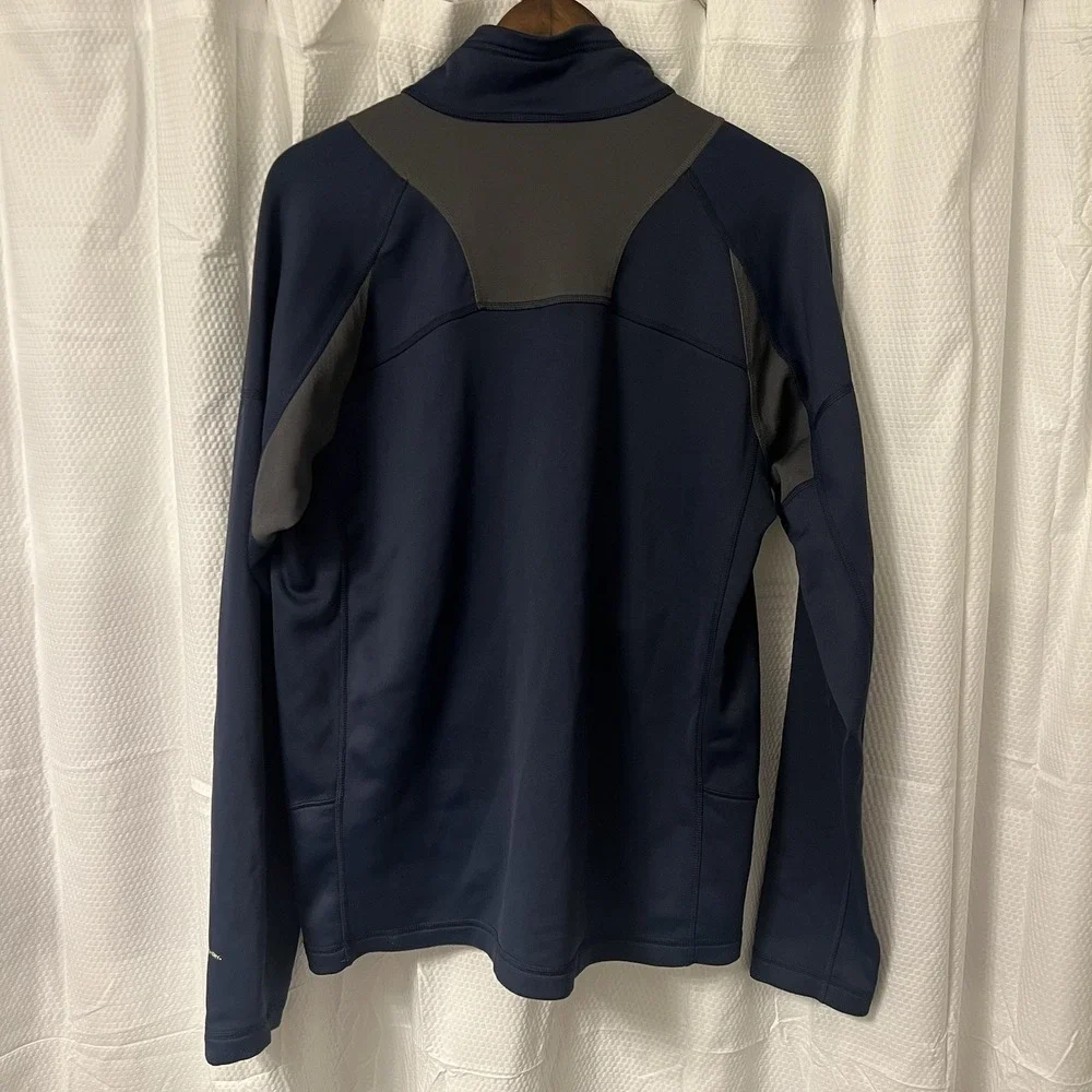 The North Face Fleece Jacket Men‎ Large Navy Blue Full Zip Softshell Athleisue